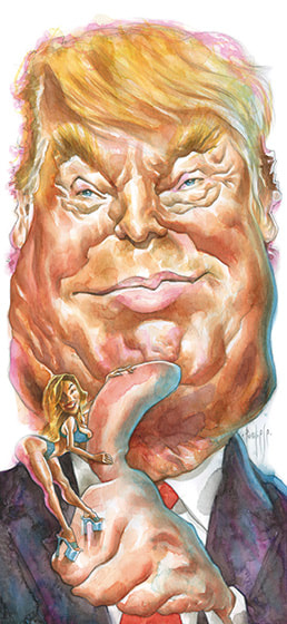 Caricatura de Donald Trump por David Pugliese. Publicada en la revista el jueves.